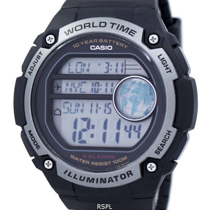 Casio jeunesse illuminateur World Time Digital AE-3000W-1AV AE3000W-1AV montre homme