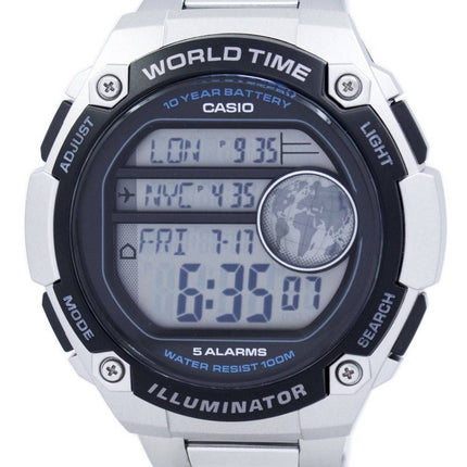 Casio jeunesse illuminateur World Time Digital AE-3000WD-1AV AE3000WD-1AV montre homme