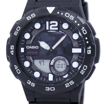 Montre Casio World Time alarme analogique numérique AEQ-100W-1AV masculine