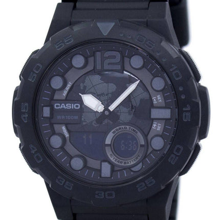 Montre Casio World Time alarme analogique numérique AEQ-100W-1BV masculine