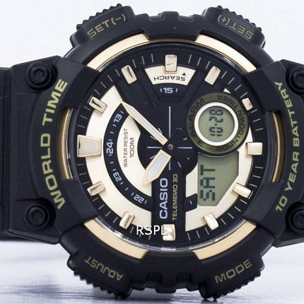 Jeunesse de Casio série fiche 30 monde temps alarme AEQ-110BW-9AV montre homme