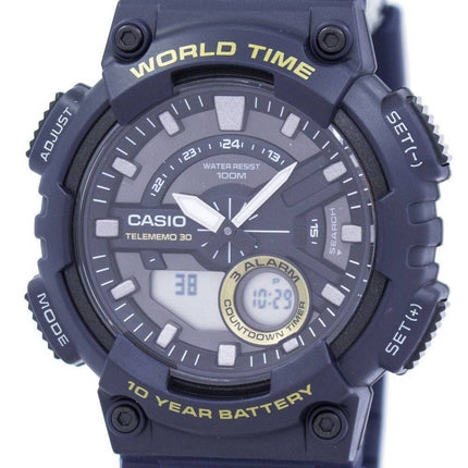 Fiche de Casio 30 monde temps alarme analogique numérique AEQ-110W-2AV montre homme