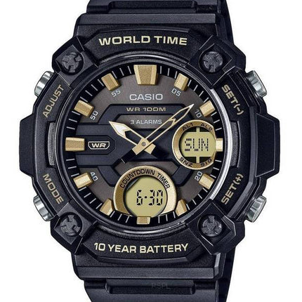 Montre pour homme Casio Youth analogique numérique résine cadran noir Quartz AEQ-120W-9AV AEQ120W-9 100M