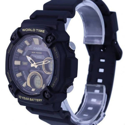 Montre pour homme Casio Youth analogique numérique résine cadran noir Quartz AEQ-120W-9AV AEQ120W-9 100M
