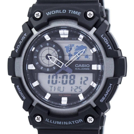 Casio jeunesse monde temps alarme analogique numérique AEQ-200W-1AV AEQ200W-1AV montre homme