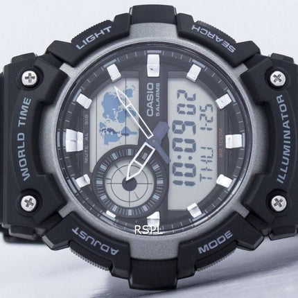 Casio jeunesse monde temps alarme analogique numérique AEQ-200W-1AV AEQ200W-1AV montre homme