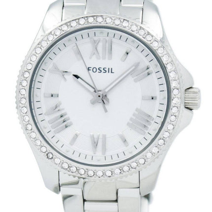 Fossil argent Cecile cadran de cristal en acier inoxydable AM4576 femmes