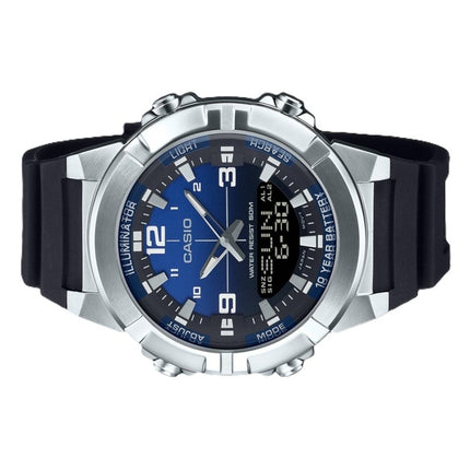 Montre à quartz analogique numérique Casio AMW-870A-2AV pour homme avec bracelet en résine et cadran bleu