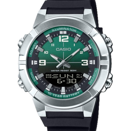Montre à quartz analogique numérique Casio AMW-870A-3AV pour homme avec bracelet en résine et cadran vert