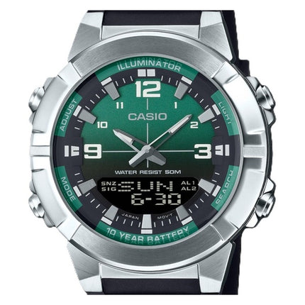 Montre à quartz analogique numérique Casio AMW-870A-3AV pour homme avec bracelet en résine et cadran vert