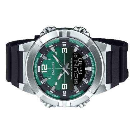 Montre à quartz analogique numérique Casio AMW-870A-3AV pour homme avec bracelet en résine et cadran vert