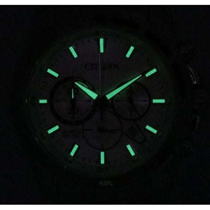 Citizen Chronographe Acier Inoxydable Cadran Argenté Quartz AN8200-50A 100M Montre Homme