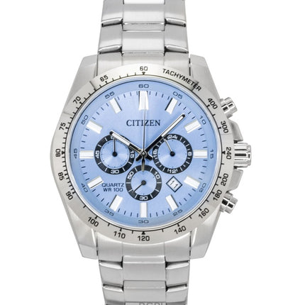 Montre Citizen Chronographe Acier Inoxydable Cadran Bleu Quartz AN8230-59L 100M Homme