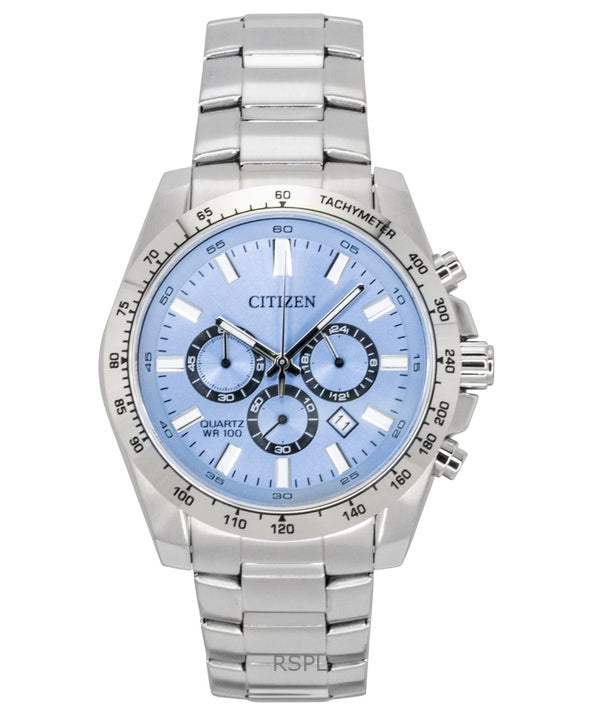 Montre Citizen Chronographe Acier Inoxydable Cadran Bleu Quartz AN8230-59L 100M Homme