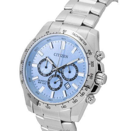 Montre Citizen Chronographe Acier Inoxydable Cadran Bleu Quartz AN8230-59L 100M Homme