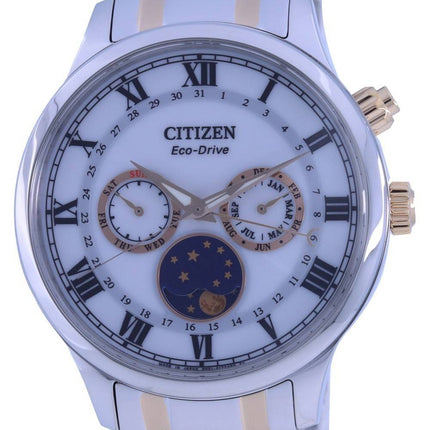 Montre pour homme Citizen Phase de lune Ã  cadran argentÃ© avec cadran en acier inoxydable deux tons Eco-Drive AP1054-80A