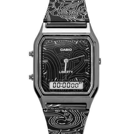 Montre unisexe Casio Vintage Liberty analogique-numérique à quartz, cadran noir AQ-230EBLT-1A