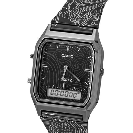 Montre unisexe Casio Vintage Liberty analogique-numérique à quartz, cadran noir AQ-230EBLT-1A