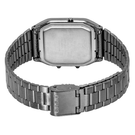 Montre unisexe Casio Vintage analogique-numérique en acier inoxydable, cadran vert, mouvement à quartz AQ-230EGG-3A