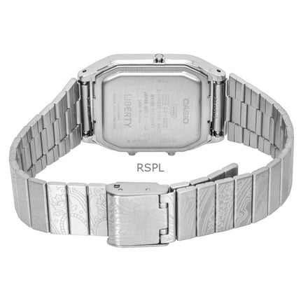 Montre unisexe Casio Vintage Liberty analogique-numérique à quartz AQ-230ELT-7A, cadran argenté