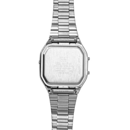Montre unisexe Casio Vintage analogique-numérique en acier inoxydable, cadran bleu clair, mouvement à quartz AQ-240E-2A