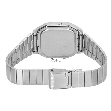 Montre unisexe Casio Vintage Analogique-Numérique en acier inoxydable, cadran bleu ciel, mouvement à quartz AQ-240E-3A