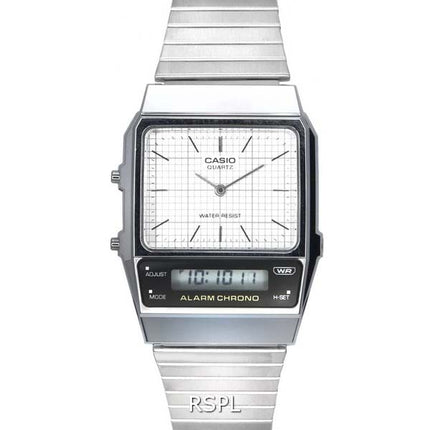 Casio Vintage analogique numérique cadran blanc Quartz AQ-800E-7A AQ800E-7 montre unisexe