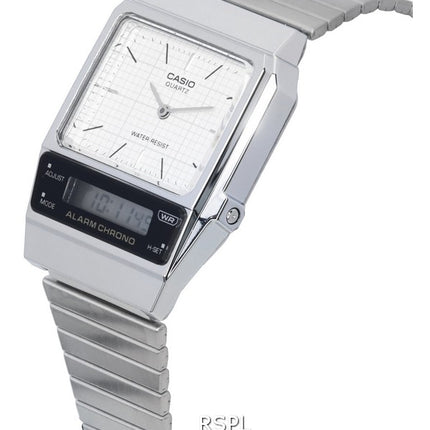 Casio Vintage analogique numérique cadran blanc Quartz AQ-800E-7A AQ800E-7 montre unisexe