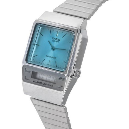 Casio Vintage Analogique Numérique Bracelet en Acier Inoxydable Quartz AQ-800EC-2A AQ800EC-2 Montre Unisexe