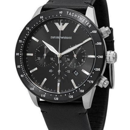 Emporio Armani Mario Chronographe Cuir Cadran Noir Quartz AR11243 Montre Homme fr