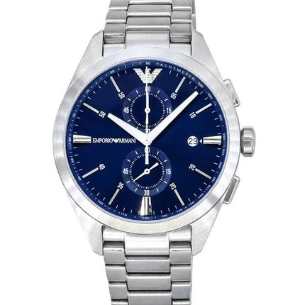 Montre pour homme Emporio Armani Claudio chronographe en acier inoxydable cadran bleu Quartz AR11541