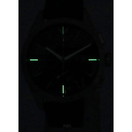 Montre pour homme Emporio Armani Claudio chronographe bracelet en cuir noir cadran noir Quartz AR11542