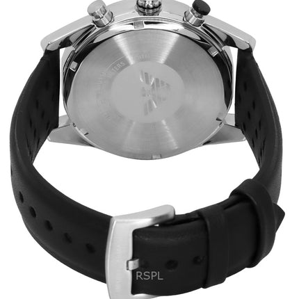 Montre chronographe Emporio Armani pour homme, bracelet en cuir, cadran noir, quartz AR11635