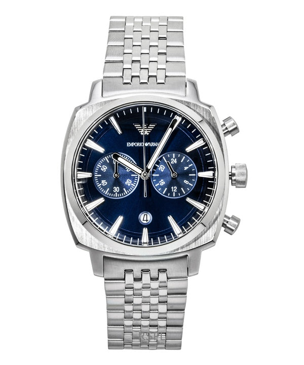 Montre homme Emporio Armani Chronographe Acier inoxydable Cadran bleu Quartz AR11688