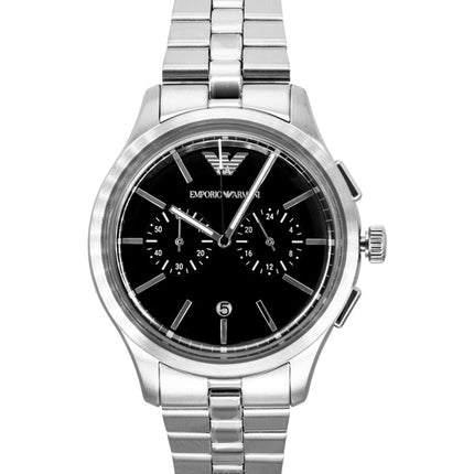 Montre homme Emporio Armani Chronographe, cadran noir, acier inoxydable, quartz AR11691