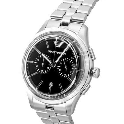 Montre homme Emporio Armani Chronographe, cadran noir, acier inoxydable, quartz AR11691