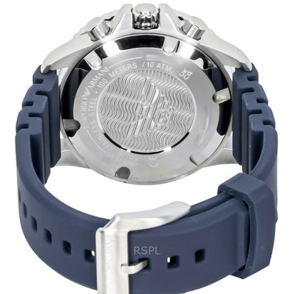 Montre homme Emporio Armani World Explorer Chronographe, bracelet en silicone, cadran bleu, solaire AR11696, étanche à 100 m