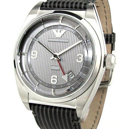 Emporio Armani Classic texturé montre gris AR1628 hommes cadran