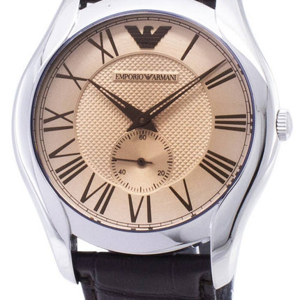 Montre Emporio Armani Classic ambre cuir marron AR1704 hommes cadran