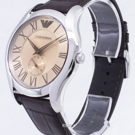 Montre Emporio Armani Classic ambre cuir marron AR1704 hommes cadran