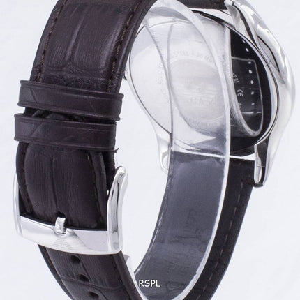 Montre Emporio Armani Classic ambre cuir marron AR1704 hommes cadran