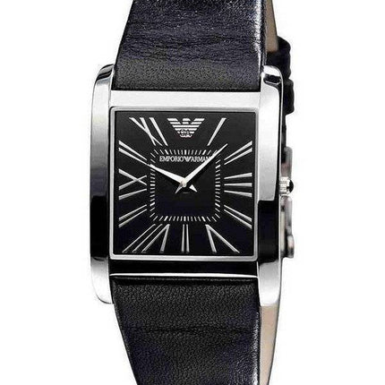 Emporio Armani Super Slim cadran noir en cuir noir AR2007 montre unisexe