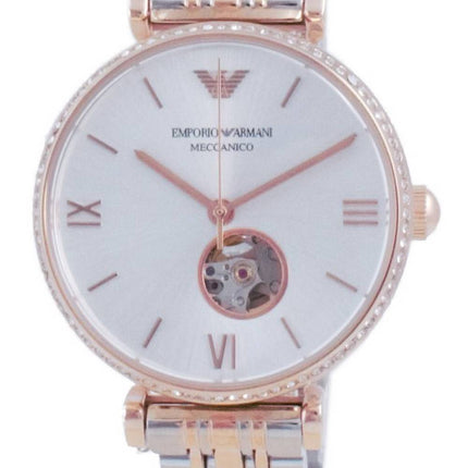 Emporio Armani Gianni T-Bar Open Heart Diamond Accents Automatic AR60019 Montre Unisexe