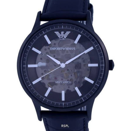 Emporio Armani Cuir Squelette Cadran Noir Automatique AR60042 Montre Homme fr