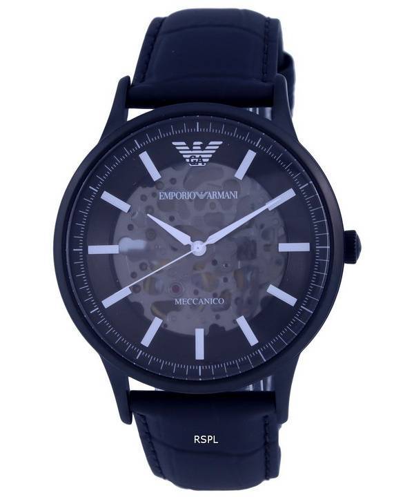 Emporio Armani Cuir Squelette Cadran Noir Automatique AR60042 Montre Homme fr