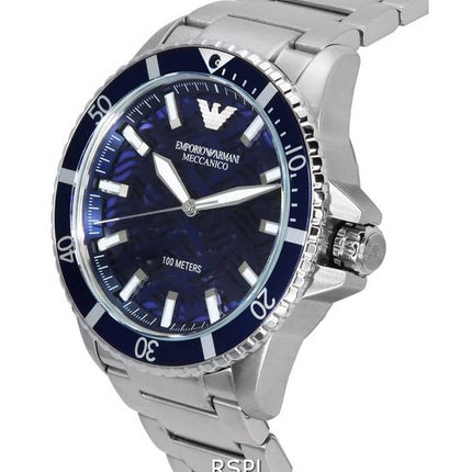 Emporio Armani Meccanico Acier Inoxydable Cadran Bleu Automatique AR60059 100M Montre Homme