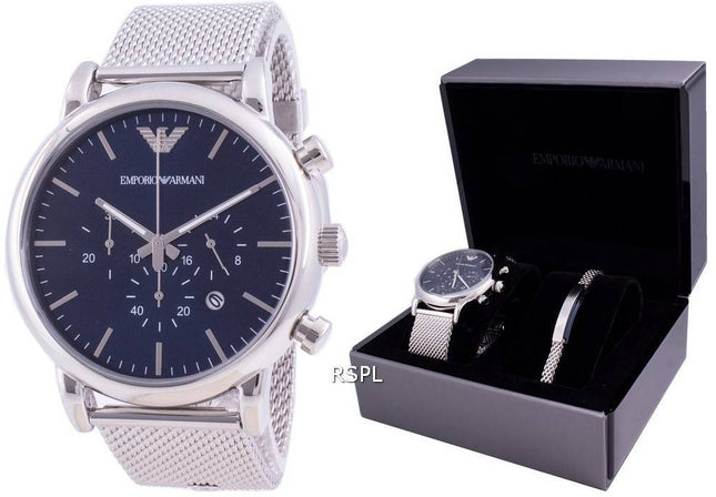 Montre Homme Emporio Armani Luigi Chronographe Quartz AR80038 Avec Coffret Cadeau