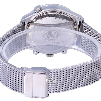 Citizen Chronographe Acier Inoxydable Mesh Cadran Bleu Eco-Drive AT0361-81L 100M Montre Homme