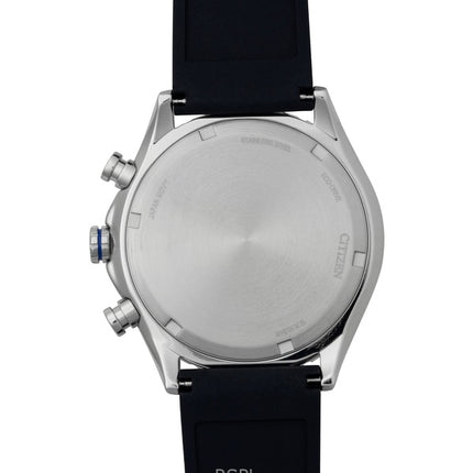 Montre homme Citizen Eco-Drive Chronographe, bracelet en silicone, cadran bleu AT2569-04L, étanche à 100 m