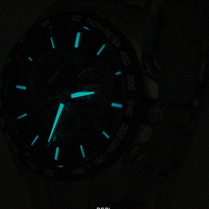 Citoyen atomique Perpétuel Chronographe Eco-Drive montre pour hommes AT4008-51E